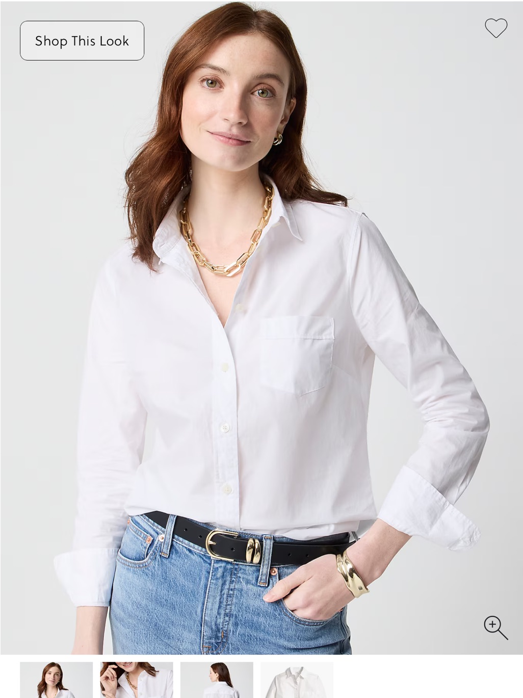 Button-Up Cotton Poplin Shirt In Signature Fit